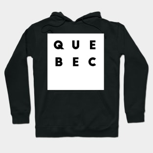 Quebec | White square, black letters | Canada Hoodie